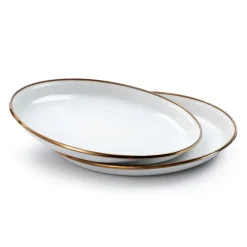 Barebones Emaille plat bord  ø 210 mm egg shell 2-pack
