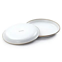 Barebones Emaille plat bord  ø 210 mm egg shell 2-pack