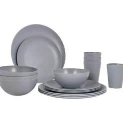 Bo-Camp Renew campingservies grey 16-delig