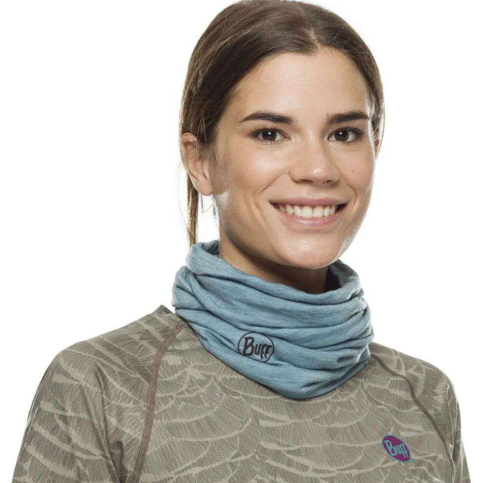 Buff Lightweight Merino Wool Tubular col solid pool