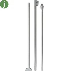 Campking Stormstok met voet aluminium 25 / 22 mm 180 - 260  cm QG