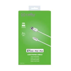 Celly Lightning USB oplaadkabel 2 meter wit