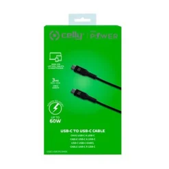 Celly USB C - USB C Power Delivery oplaadkabel  3 meter zwart