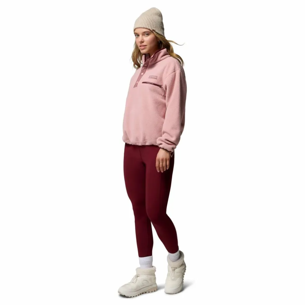Columbia Helvetia II Cropped Half Snap sweater dames eraser pink fig rich wine
