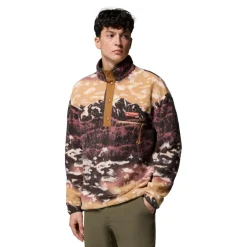Columbia Helvetia II Printed Half Snap sweater heren camel brown