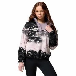 Columbia Helvetia II Printed Cropped Half Snap  sweater dames shale purple sisters shale purple
