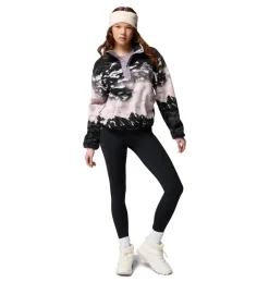 Columbia Helvetia II Printed Cropped Half Snap  sweater dames shale purple sisters shale purple