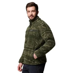 Columbia Rugged Ridge High Pile Half Zip sweater heren greenscape deschutes days