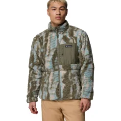 Columbia Winter Pass Reversible fleece vest heren stone  green tracks