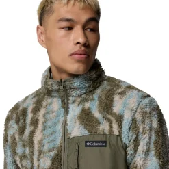 Columbia Winter Pass Reversible fleece vest heren stone  green tracks