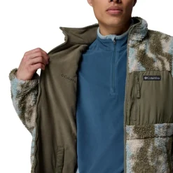 Columbia Winter Pass Reversible fleece vest heren stone  green tracks