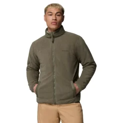 Columbia Winter Pass Reversible fleece vest heren stone  green tracks
