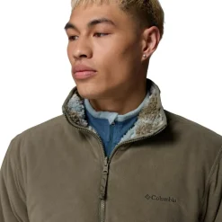 Columbia Winter Pass Reversible fleece vest heren stone  green tracks