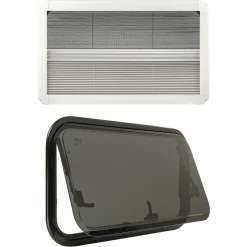 DWS Camping  Klapraam getint inclusief combihor wit 700 x 450  mm