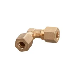 DWS haakse knelkoppeling 8 mm messing