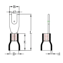 DWS Vork kabelschoen M5 geel per 10 stuks