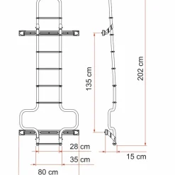Fiamma Deluxe DJ H3 ladder voor Ducato vanaf 2006  deep black