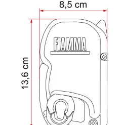 Fiamma F45 S 350 cassetteluifel deep black - Royal Grey