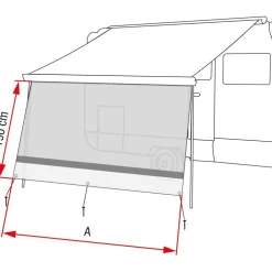 Fiamma Sun View XL 425 voorwand schaduwdoek 410 x 190 cm