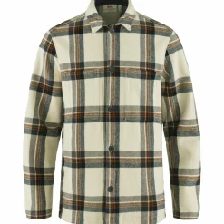Fjällräven Singi Flannel overhemd heren chalk white dark navy