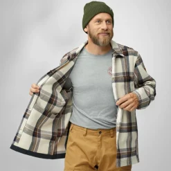 Fjällräven Singi Flannel overhemd heren chalk white dark navy
