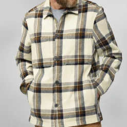 Fjällräven Singi Flannel overhemd heren chalk white dark navy