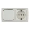 Haba C-line wandcontactdoos met schakelaar wit