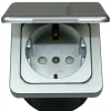 Haba C-line wandcontactdoos met klep zilver