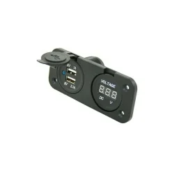 Haba Powerline dubbele inbouw USB lader + voltmeter