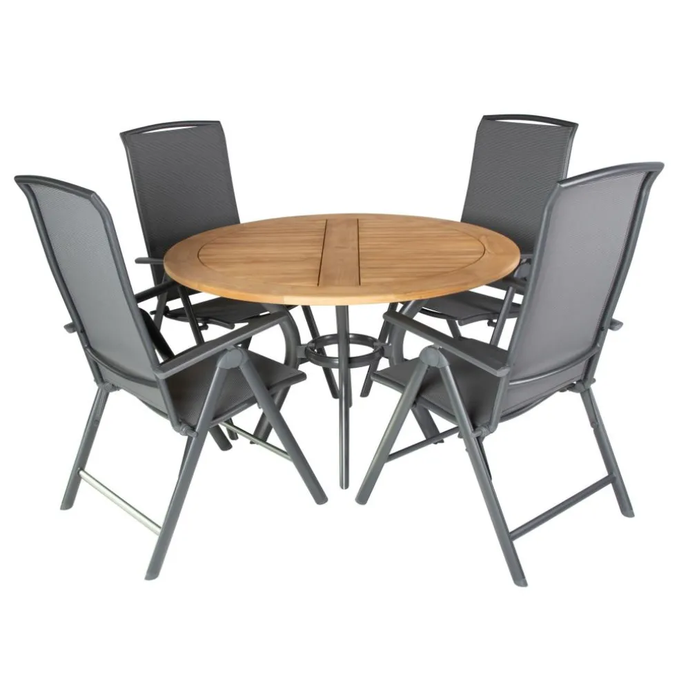 Hartman South Wales 120 Capri 4 verstelbaar tuinset xerix teak antraciet