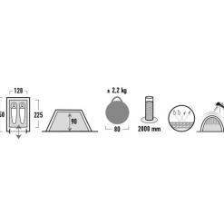 High Peak  Boston 2 pop up tent dark grey