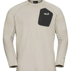 Jack Wolfskin  Prelight Trail Crew shirt heren pale sand