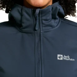 Jack Wolfskin  Windhain Hoody softshell jas dames midnight sky