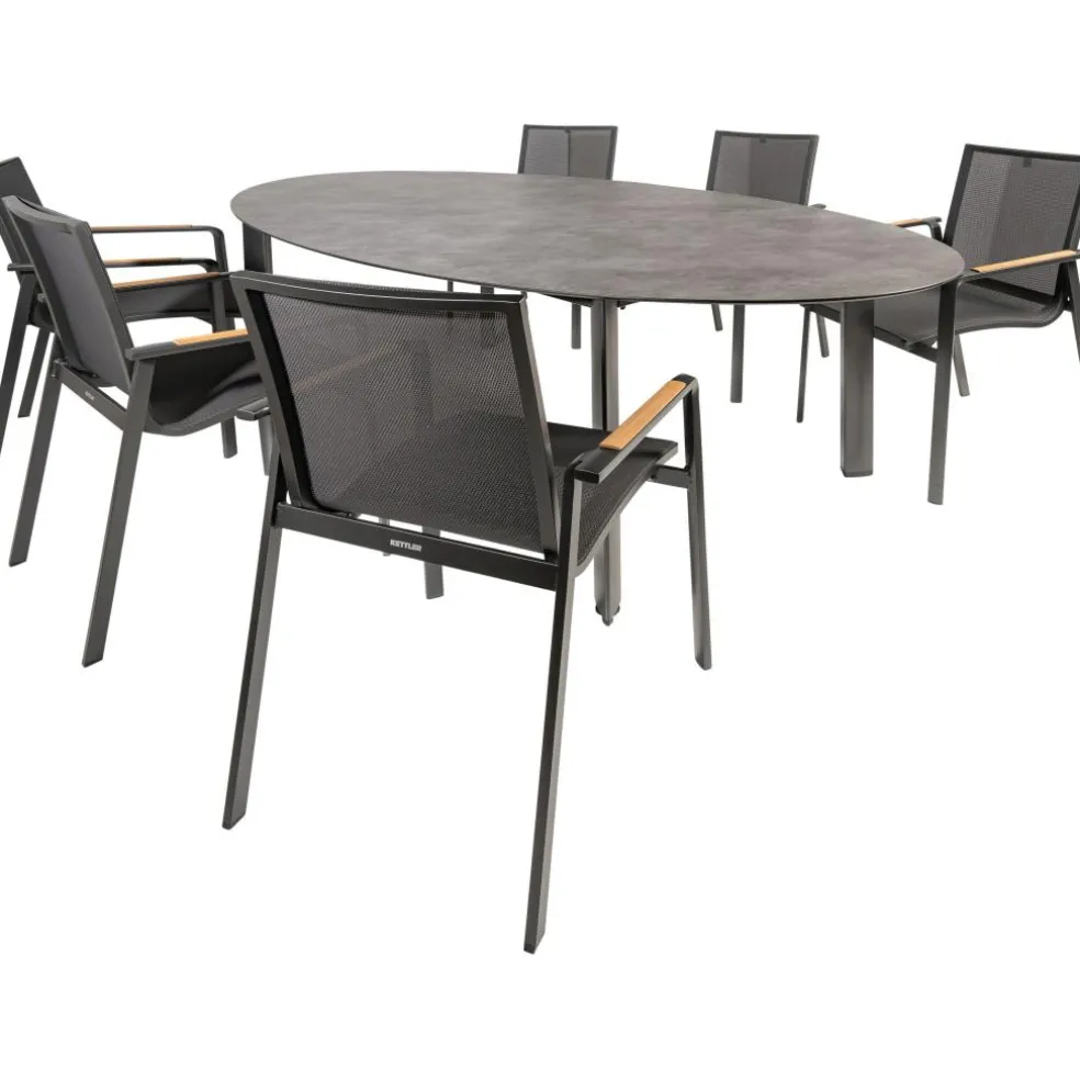 Kettler HPL Edge 240 Diamond 6 dining tuinset antraciet