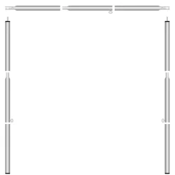 Marvella Sombrero stokkenset staal 240 - 300 cm
