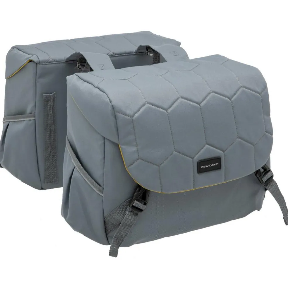 New Looxs Mondi Joy Double fietstas 38 liter quilted grey