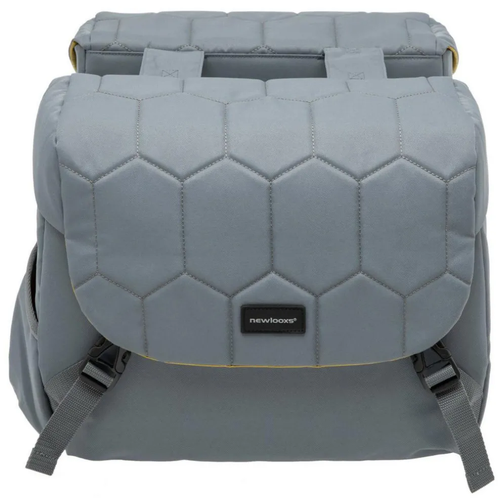 New Looxs Mondi Joy Double fietstas 38 liter quilted grey