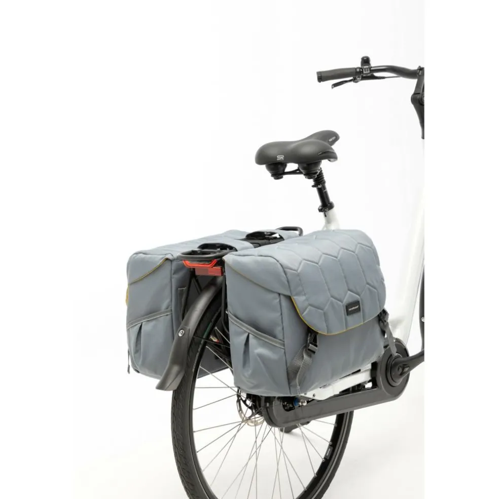 New Looxs Mondi Joy Double fietstas 38 liter quilted grey