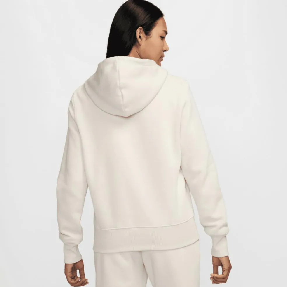 Nike Sportswear Phoenix Fleece Logo hoodie dames light orewood brown white armor