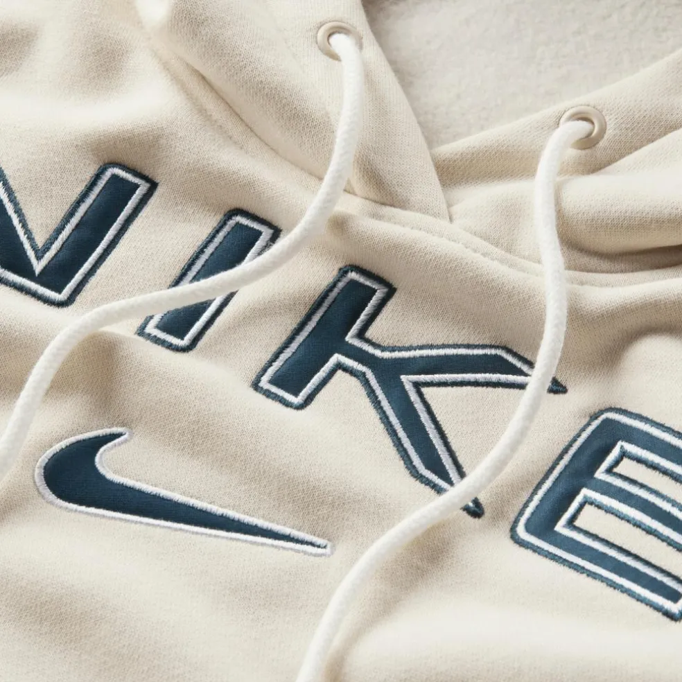 Nike Sportswear Phoenix Fleece Logo hoodie dames light orewood brown white armor