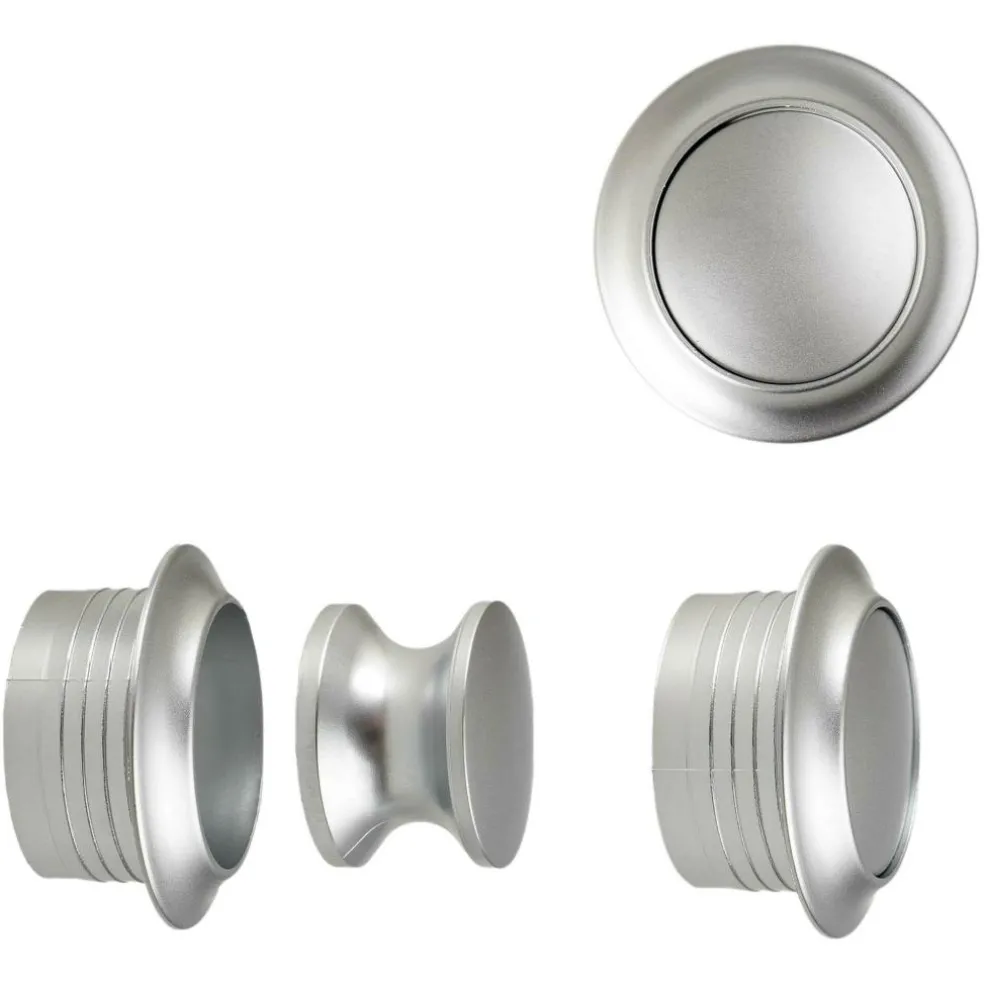 Pushlock Drukknop + buitenring mini glans chroom