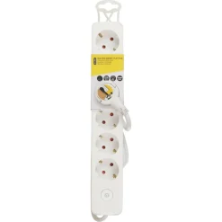 Q-Link 6-voudige stekkerdoos met schakelaar 1,5 meter wit