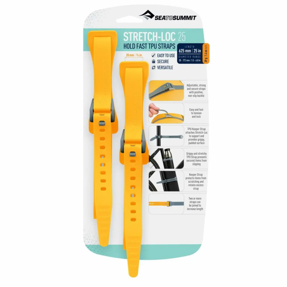 Sea To Summit Stretch-Loc TPU straps 625 x 20 mm yellow per 2 stuks