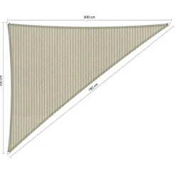 Shadow Comfort  Driehoek schaduwdoek 500 x 600 x 780 cm sahara  sand
