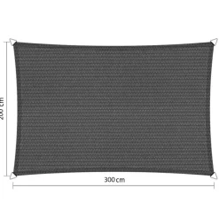 Shadow Comfort  Rechthoek schaduwdoek 200 x 300 cm cool grey