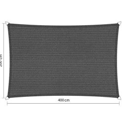 Shadow Comfort  Rechthoek schaduwdoek 200 x 400 cm cool grey