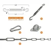 Shadow Comfort  Vierkant schaduwdoek M10 RVS bevestiging set