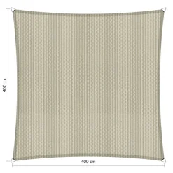 Shadow Comfort  Waterdicht vierkant schaduwdoek 400 x 400 cm sand
