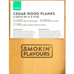 Smokin' Flavours  Cederhouten rookplank 4 stuks