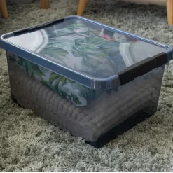 Sunware Comfort Line opbergbox 36 liter transparant grijs  zwart